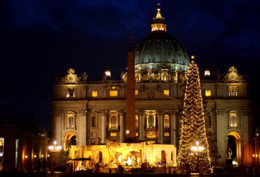 christmas at st. peter's basilica clipart