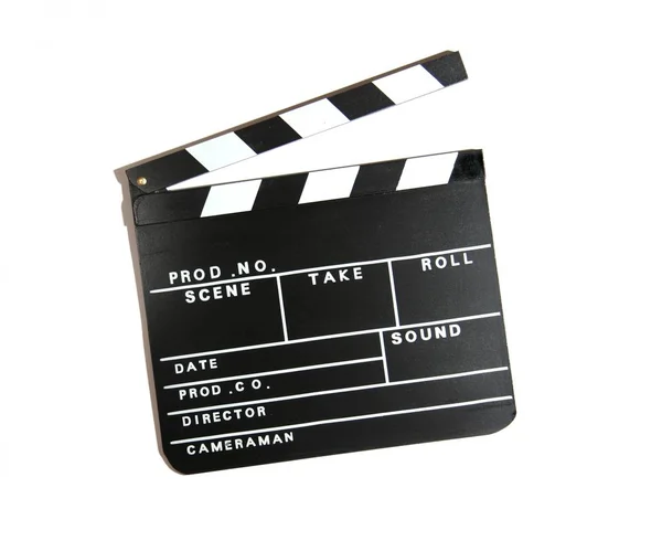 Filme Clapper Bordo Isolado Branco — Fotografia de Stock