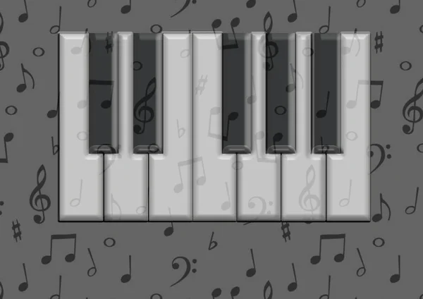 Ключи Фортепиано Черно Белые — стоковое фото