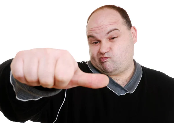 Man Met Een Baard Een Das Een Witte Achtergrond — Stockfoto