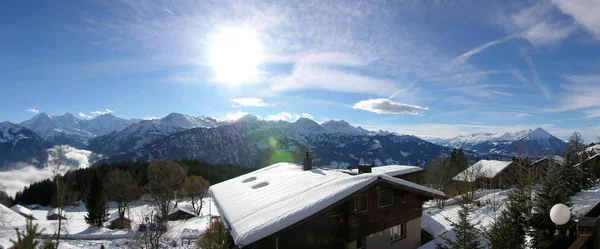 Vista Panorâmica Paisagem Majestosa Dos Alpes — Fotografia de Stock