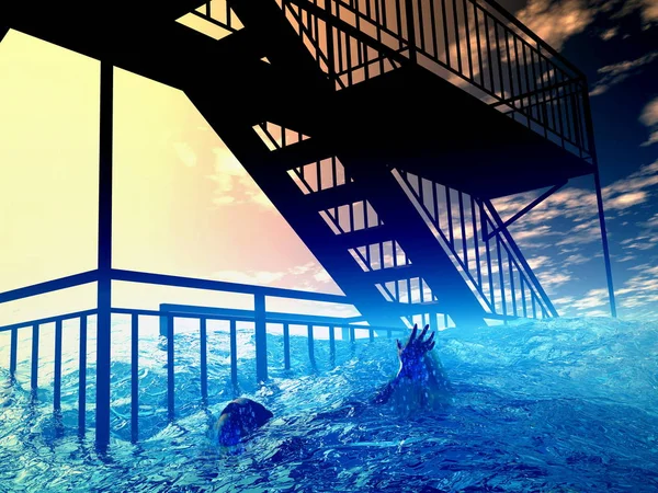 Ξύλινη Γέφυρα Στη Θάλασσα — Φωτογραφία Αρχείου