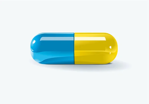 Capsule Médicament Bleu Jaune — Photo