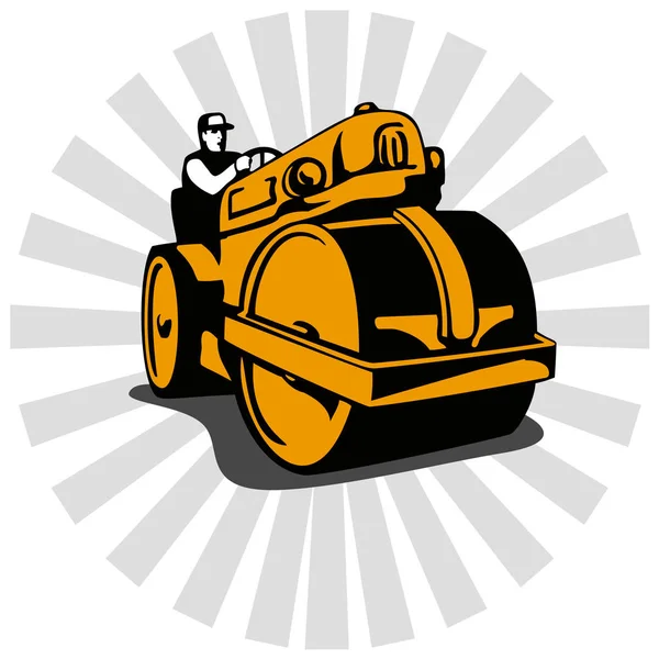 Man Driving Road Roller — Stock Photo, Image