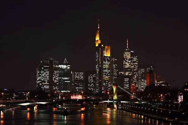 Frankfurt Uma Cidade Central Alemã Rio Main Importante Centro Financeiro — Fotografia de Stock