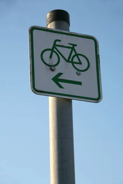 Señal Bicicleta Carretera —  Fotos de Stock