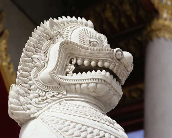 Marble Lion Wat Benjamabophit Bangkok 6X7 — Stock Photo, Image