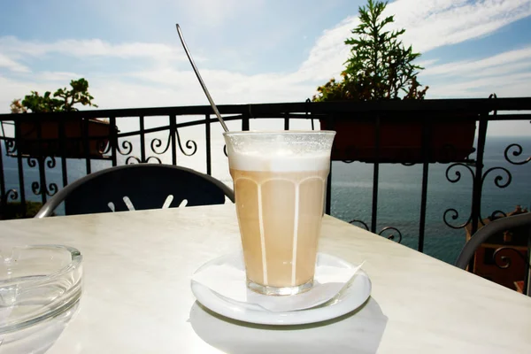 Filiżanka Kawy Stole — Zdjęcie stockowe