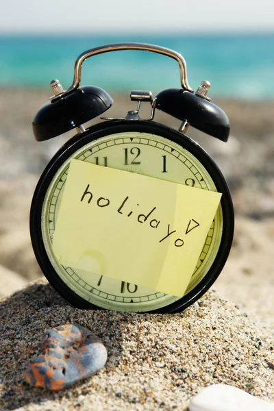 Clock Sand Beach — Stock Photo, Image