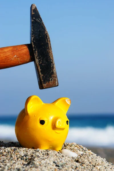 Poupança Dinheiro Piggybank Finanças — Fotografia de Stock