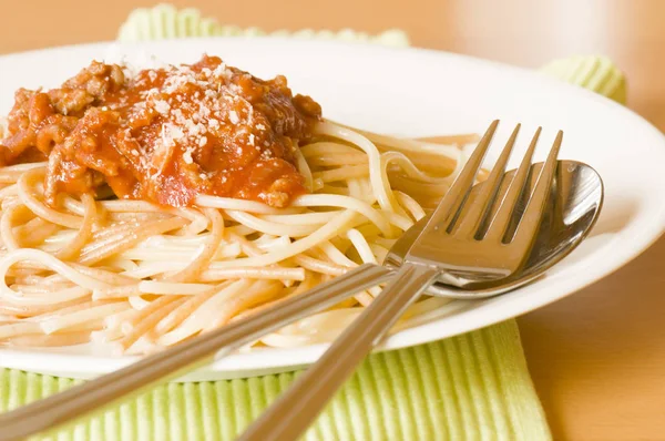 Espaguetis Cocina Tradicional Italiana —  Fotos de Stock