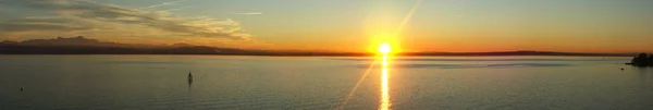 Extrait Panorama Coucher Soleil Sur Constance Lac — Photo