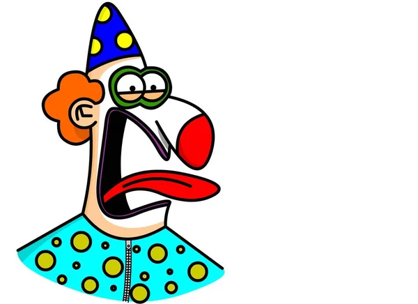 Cartoon Illustration Eines Clowns Mit Einem Luftballon — Stockfoto