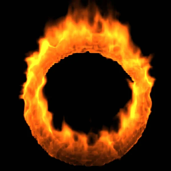 Fire Flame Isolated Black Background — Stock Photo, Image