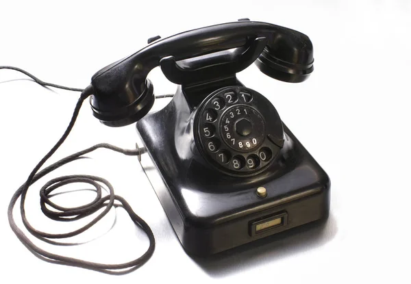 Gammal Telefon Isolerad Vit Bakgrund — Stockfoto