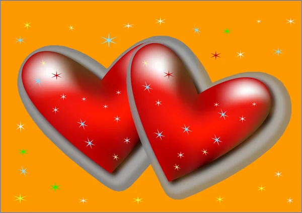 Vector Illustration Love Hearts — Stock Photo, Image