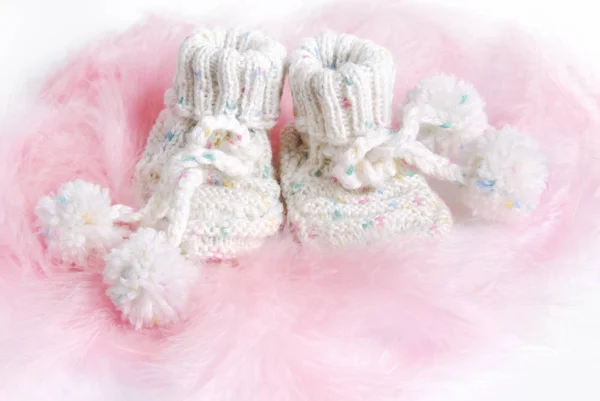 Baby Booties Pink Cloth — Stock Photo, Image