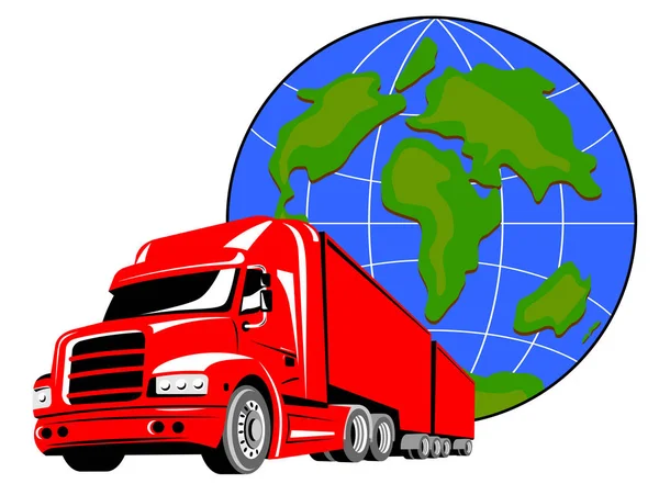 Truck Globe Background — Stock Photo, Image