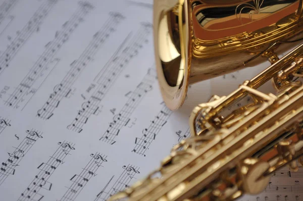 Old Saxophone Notes — Stock Photo, Image