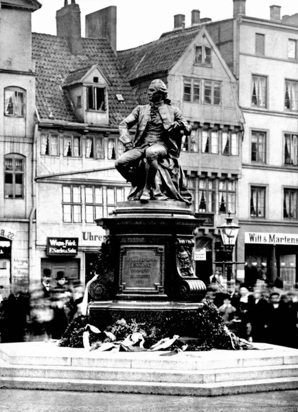 Foto Muestra Apertura Del Monumento Menor 1881 Calle Génsemarkt Hamburguesburgo —  Fotos de Stock
