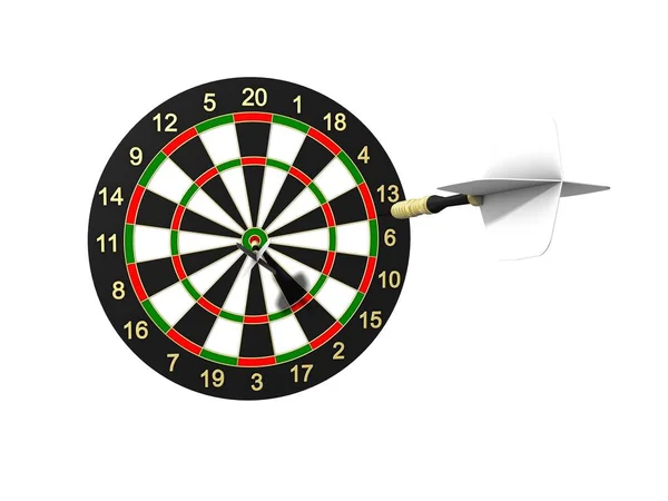 Dartboard Com Setas Isoladas — Fotografia de Stock