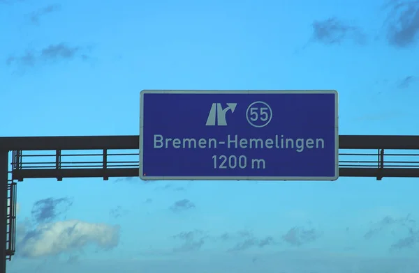 Autobahnausfahrt Bremen Hemelingen — Stockfoto