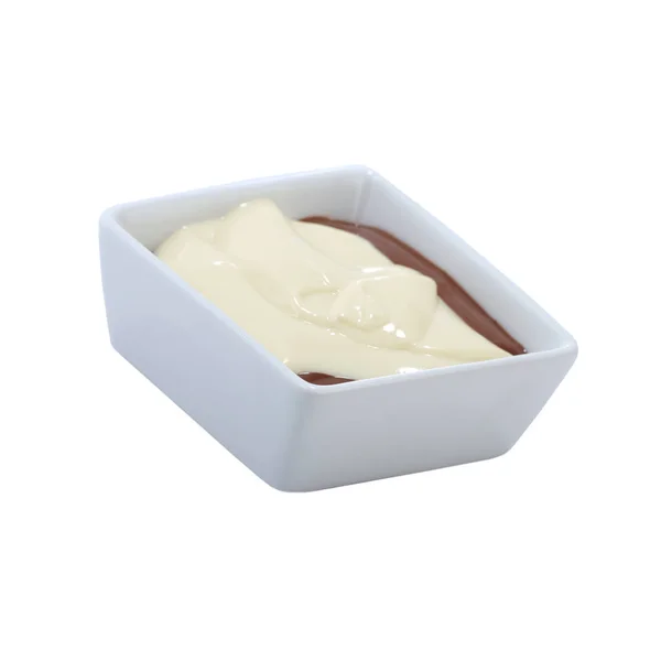 Pudding Chocolat Avec Crème Anglaise — Photo