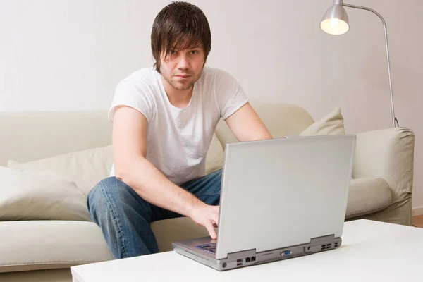 Young Businessman Doing Work Home — Stock Photo, Image