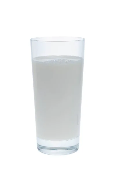 Bicchiere Latte Isolato Fondo Bianco — Foto Stock