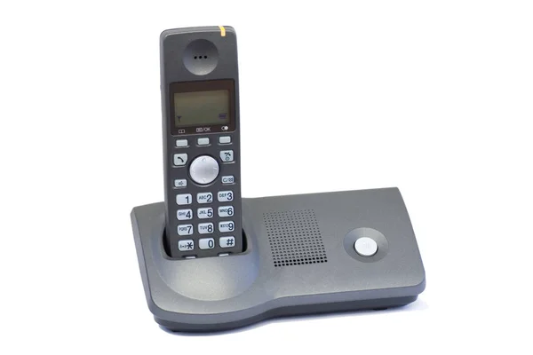 Černý Bílý Mobilní Telefon Izolovaný Bílém — Stock fotografie