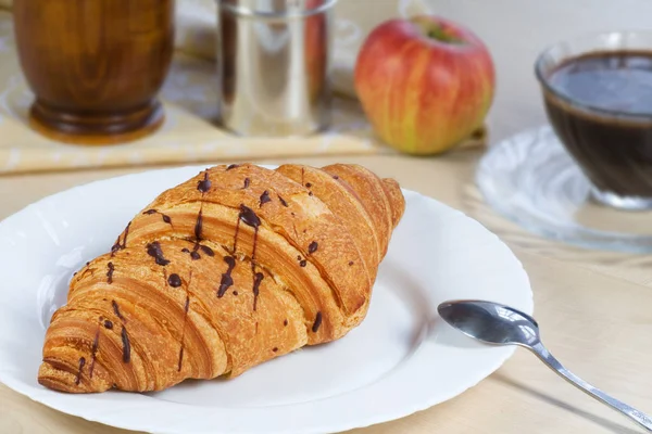 Colazione Con Croissant — Foto Stock