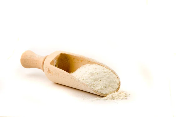 Wooden Spoon Flour — Stock Photo, Image