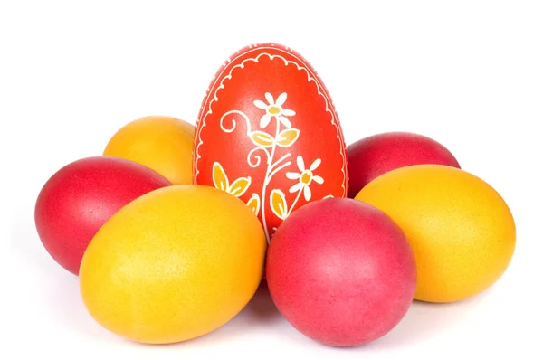 Барвисті Розмальовані Великодні Яйця — стокове фото