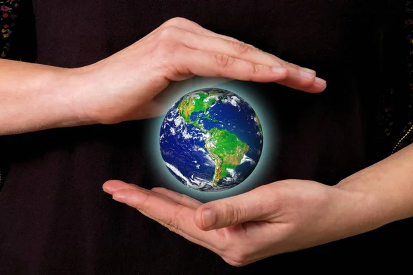 Hand Holding World Globe — Stock Photo, Image