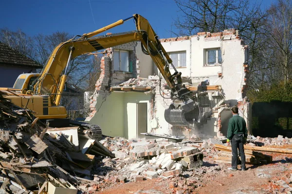 Demolição Local Construção Cidade Orenburg Rússia — Fotografia de Stock