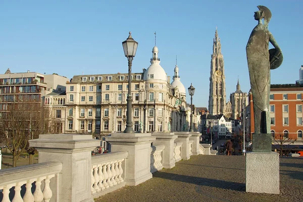 Ιστορικές Προσόψεις Antwerp Belgium — Φωτογραφία Αρχείου
