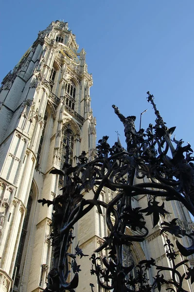 Histórico Fachadas Antwerpen Belgium — Foto de Stock