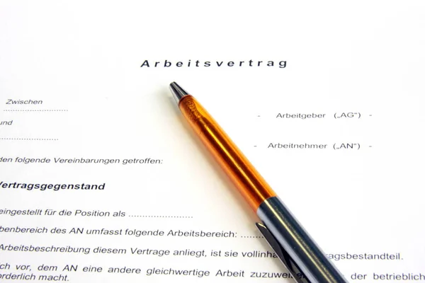 Zamknięcie Formularza Umowy Długopisem — Zdjęcie stockowe