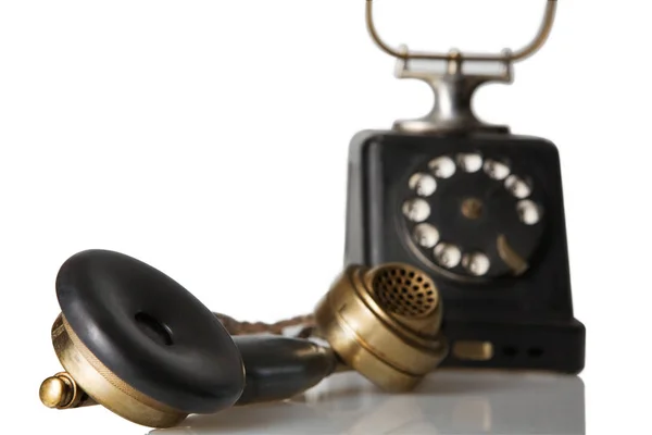 Vieux Téléphone Isolé Sur Blanc — Photo