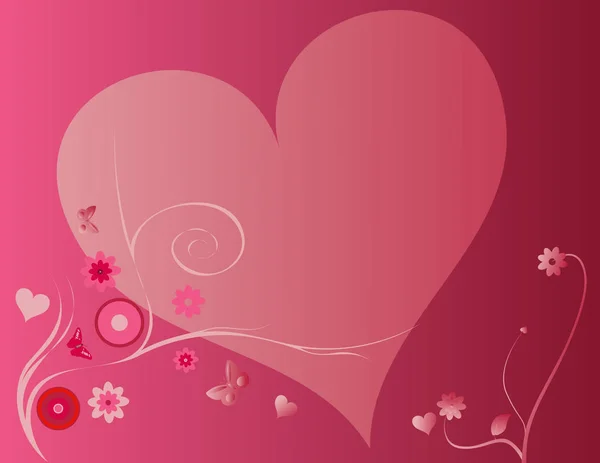 Valentine Day Card Hearts Flowers — Stock Photo, Image