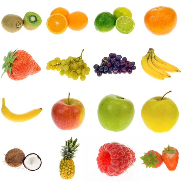 Fruits Vegetables Isolated White — Stock Photo, Image