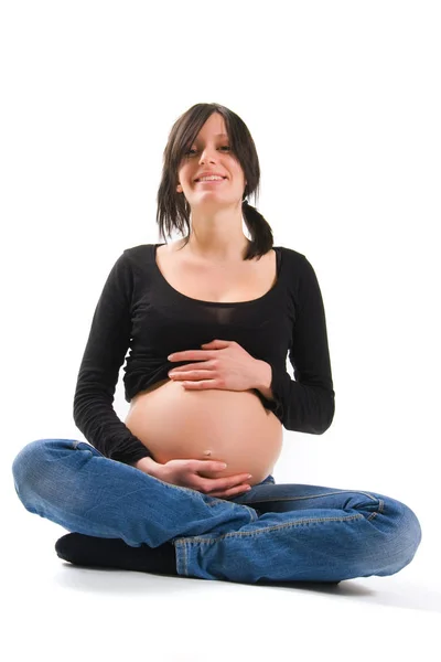Nahaufnahme Einer Schwangeren Frau — Stockfoto