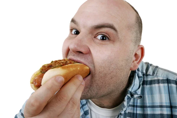 Mann Mit Hot Dog — Stockfoto