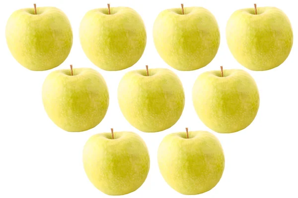 Groene Appels Geïsoleerd Wit — Stockfoto