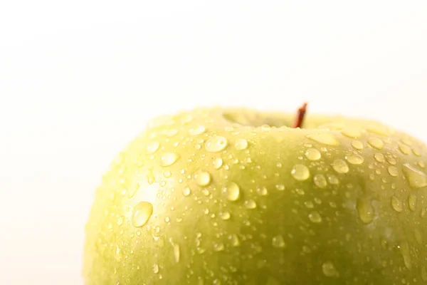 Frischer Grüner Apfel Auf Weißem Hintergrund — Stockfoto