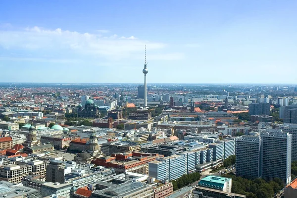 Immagine Mostra Vista Sul Berlino Orientale Con Fersehturm Municipio Rosso — Foto Stock