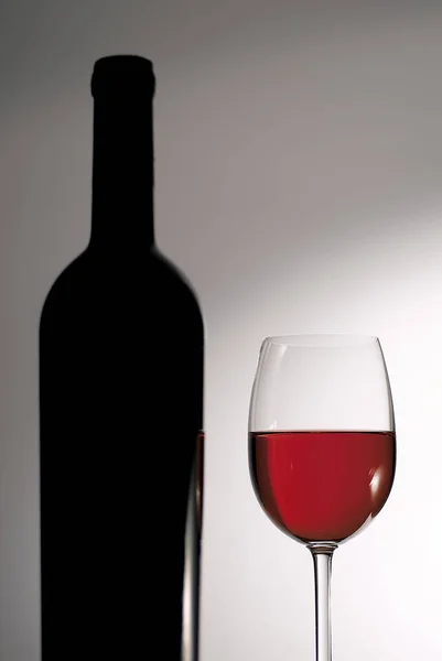 Copa Vino Botella Vino — Foto de Stock