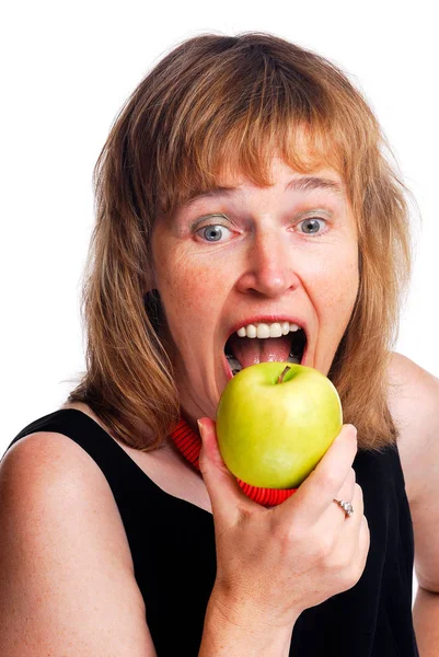 Woman Eating Apple — Stock Photo, Image