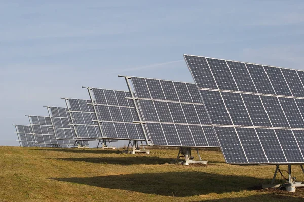 Sluneční Energie Fotovoltaický Systém Solární Energie Elektrická Energie — Stock fotografie