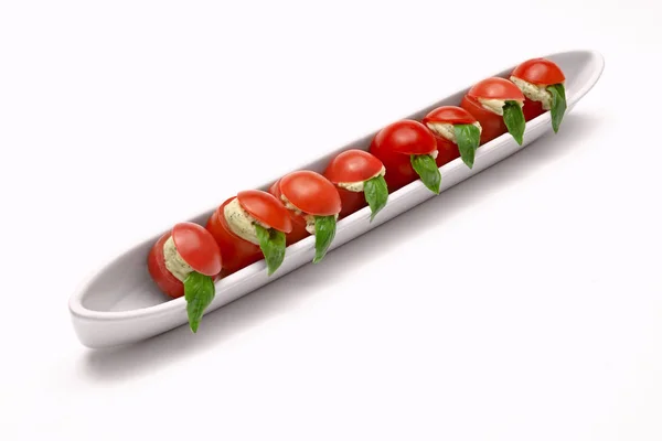 Finger Food Tomato Boat — Stock Photo, Image